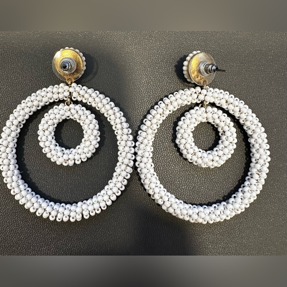 J Crew Factory Boho Beaded Statement Earrings - Picture 2 of 8